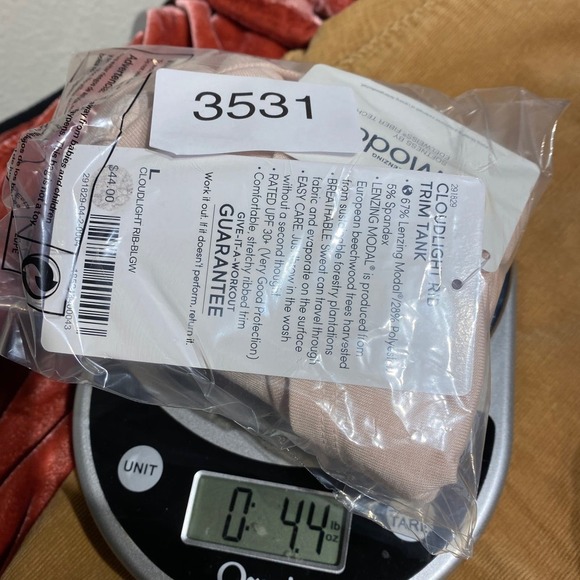 NWT Athleta Womens Cloud light Rib Trim Tank Top Knitted Crew Neck Cream Size L - Picture 7 of 7